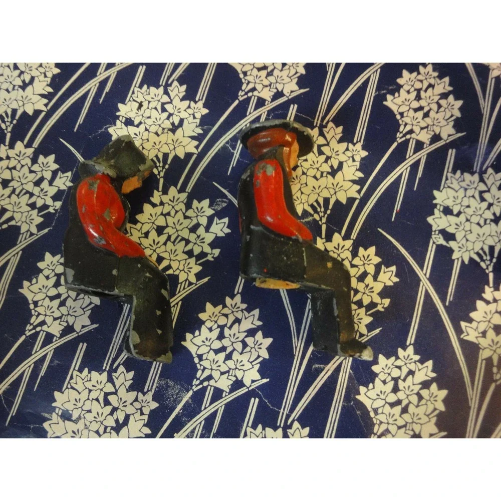 vintage salt‎ & pepper shaker cast iron man woman rocking chairs 4 pieces